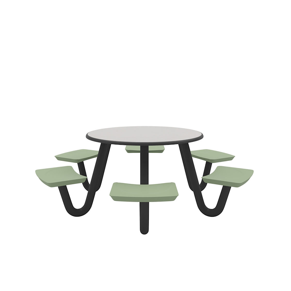 Anchor Table, U-Leg, 6 Seagrass Seats, Round, 48"
