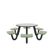 Anchor Table, U-Leg, 6 Seagrass Seats, Round, 48"