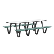 Anchor Table, U-Leg, 8 Aqua Seats, Rectangle, 30" x 96"