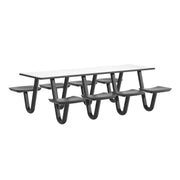 Anchor Table, U-Leg, 8 Black Seats, Rectangle, 30" x 96"