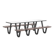 Anchor Table, U-Leg, 8 Brown Seats, Rectangle, 30" x 96"