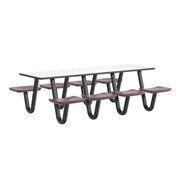 Anchor Table, U-Leg, 8 Burgundy Seats, Rectangle, 30" x 96"