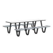 Anchor Table, U-Leg, 8 Gray Seats, Rectangle, 30" x 96"