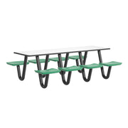 Anchor Table, U-Leg, 8 Green Seats, Rectangle, 30" x 96"