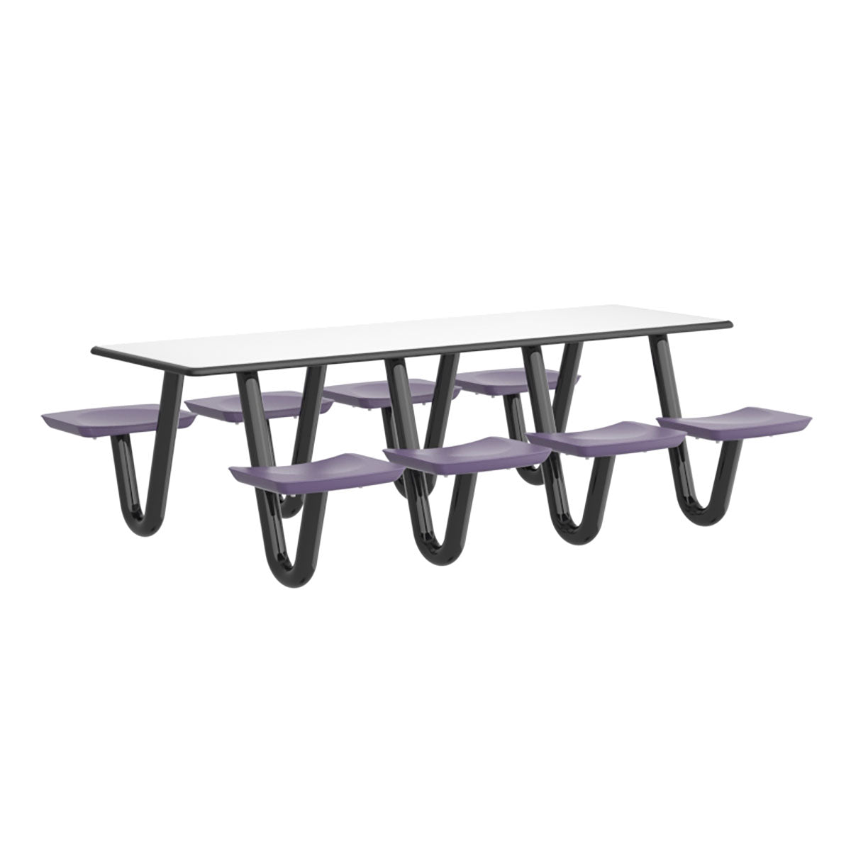 Anchor Table, U-Leg, 8 Indigo Seats, Rectangle, 30" x 96"