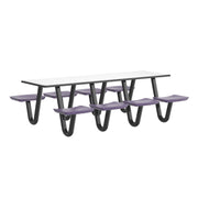 Anchor Table, U-Leg, 8 Indigo Seats, Rectangle, 30" x 96"