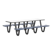 Anchor Table, U-Leg, 8 Midnight Blue Seats, Rectangle, 30" x 96"