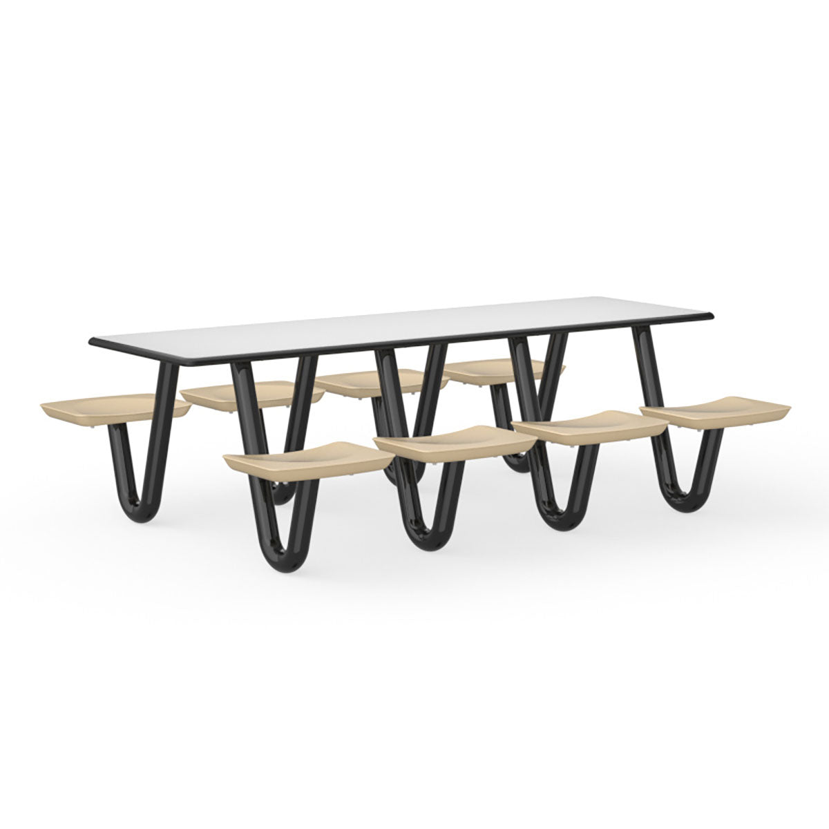 Anchor Table, U-Leg, 8 Sand Seats, Rectangle, 30" x 96"