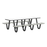 Anchor Table, U-Leg, 8 Stone Gray Seats, Rectangle, 30" x 96"