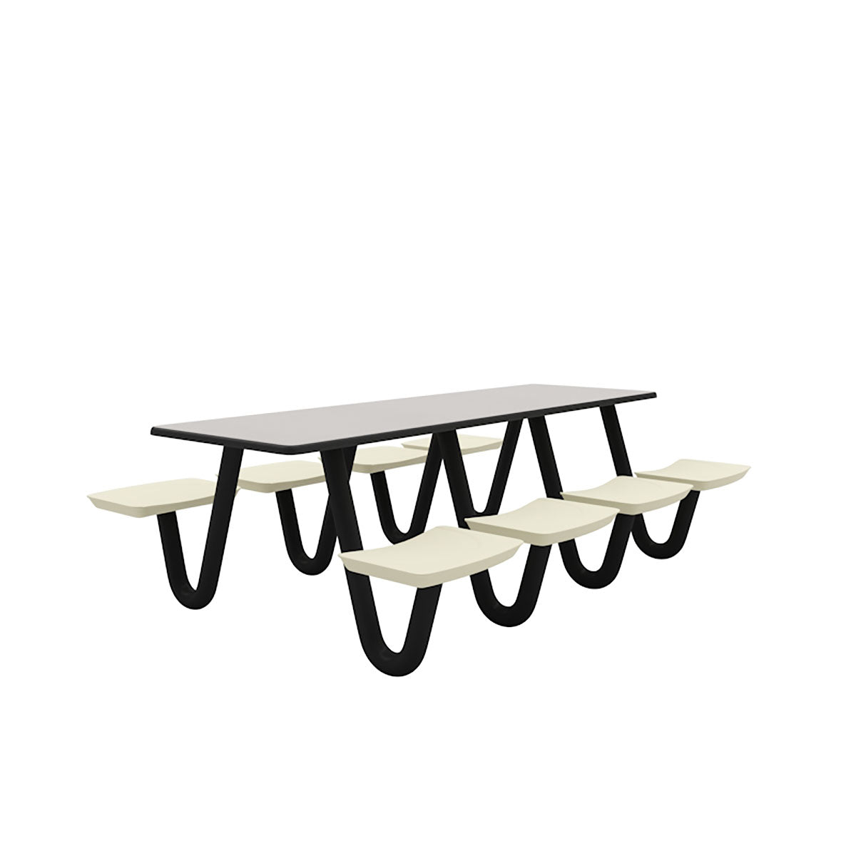 Anchor Table, U-Leg, 8 Canvas Seats, Rectangle, 30" x 96"