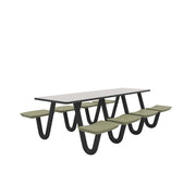 Anchor Table, U-Leg, 8 Moss Seats, Rectangle, 30" x 96"