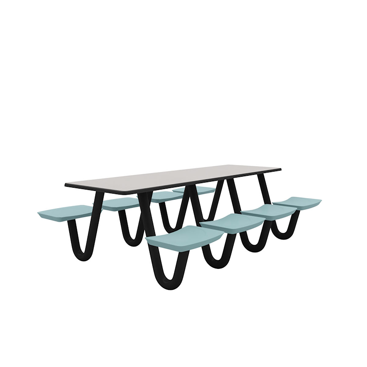 Anchor Table, U-Leg, 8 Tide Seats, Rectangle, 30" x 96"