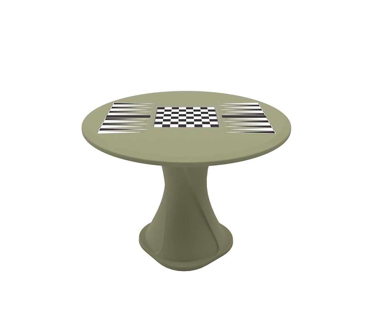 Endurance 42" Cascade All Plastic Table - Moss with Game Top