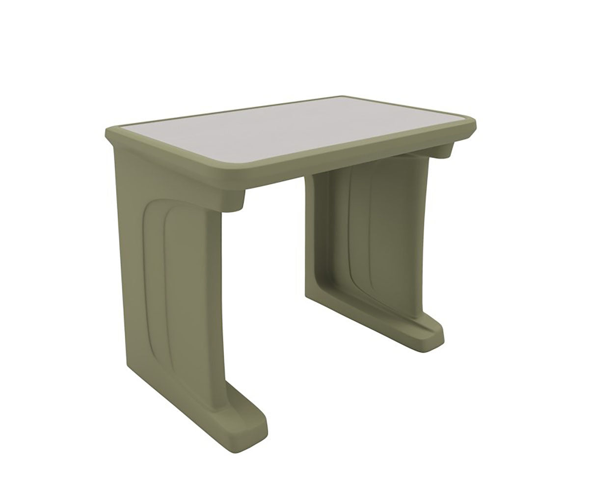 Endurance Desk, All plastic, Laminate Top, Standing/floor Mount, Moss