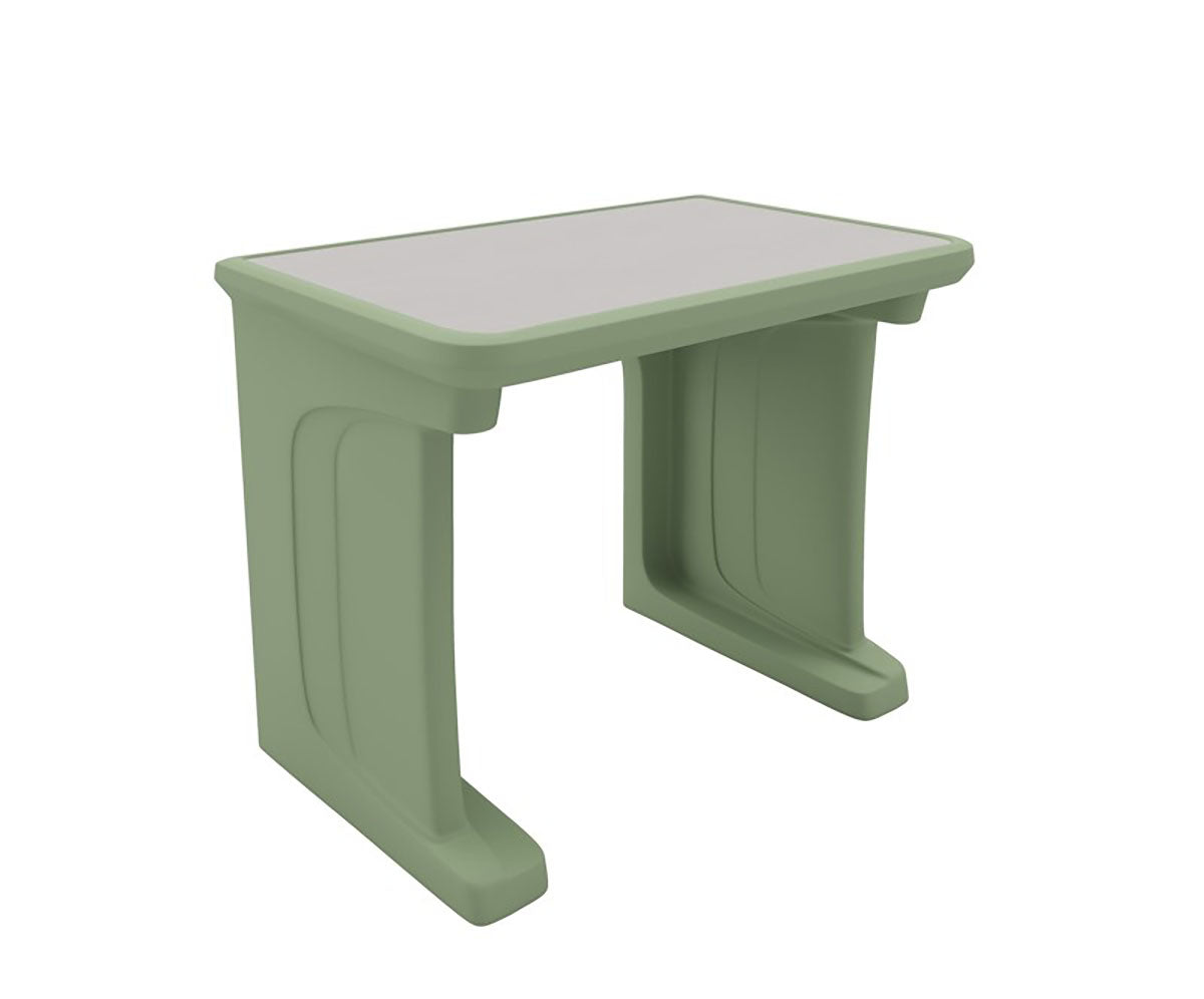Endurance Desk, All plastic, Laminate Top, Standing/floor Mount, Seagrass