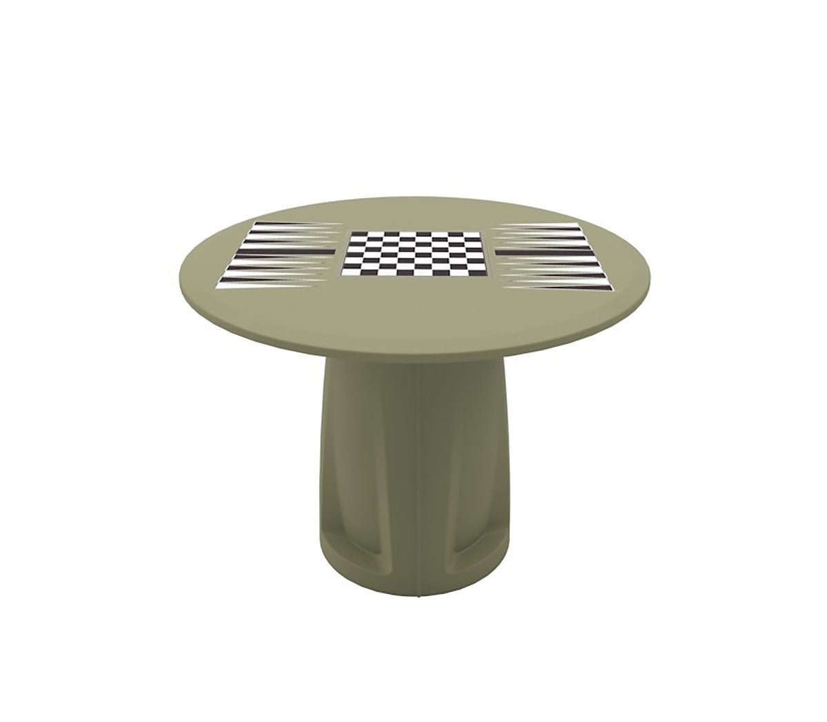 Endurance Round Base Table, 42" Round Top, Game Top, Moss