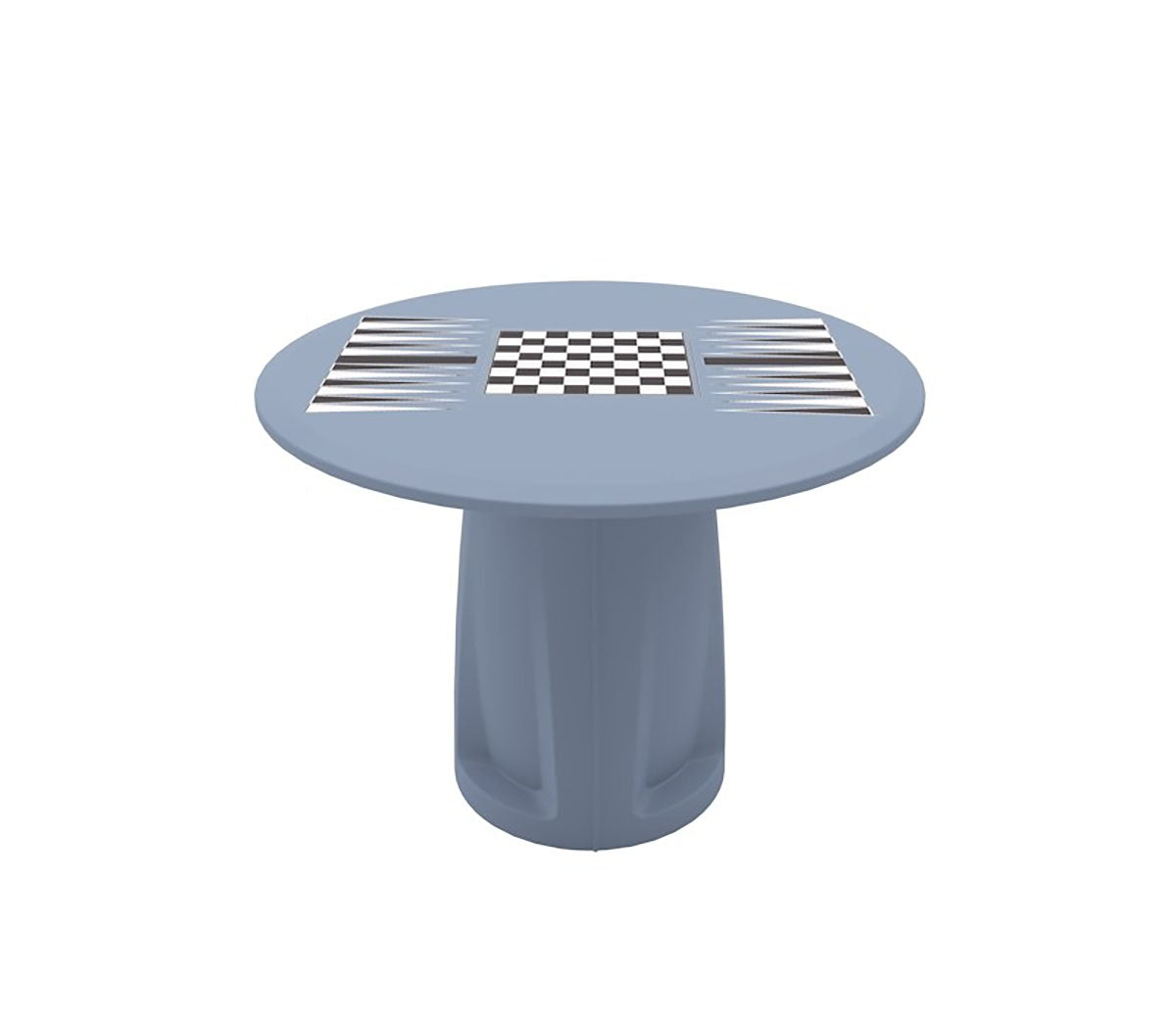 Endurance Round Base Table, 42" Round Top, Game Top, Overcast
