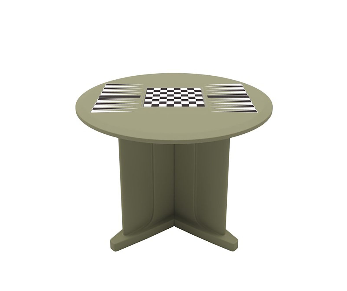 Endurance Table 42" Round X-Base Flame Retardant Game Top, Moss