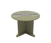 Endurance Table 42" Round X-Base Flame Retardant Game Top, Moss