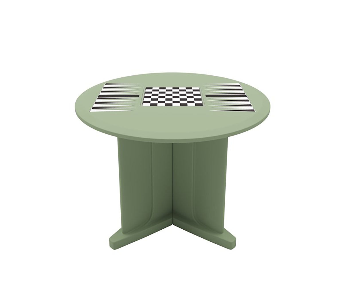 Endurance Table 42" Round X-Base Flame Retardant Game Top, Seagrass
