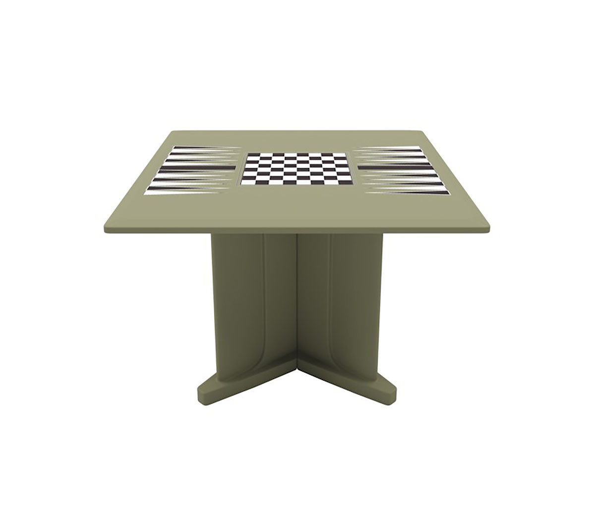 Endurance Table 42" Square X-Base Flame Retardant Game Top, Moss