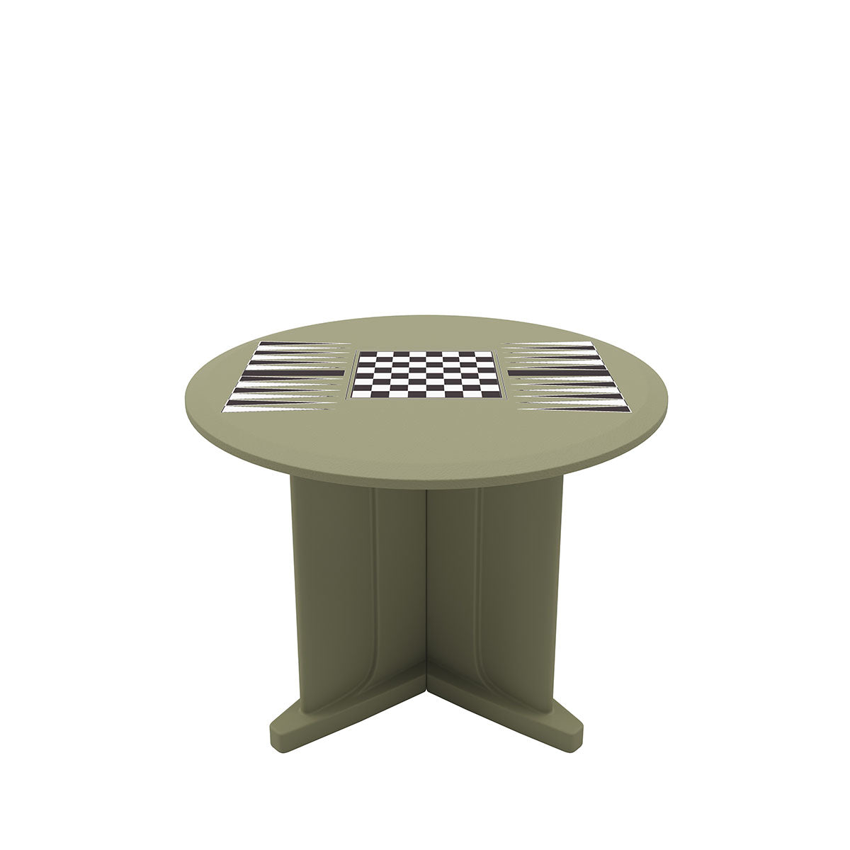 Endurance Table 48" Round X-Base Flame Retardant Game Top, Moss