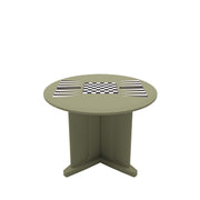 Endurance Table 48" Round X-Base Flame Retardant Game Top, Moss