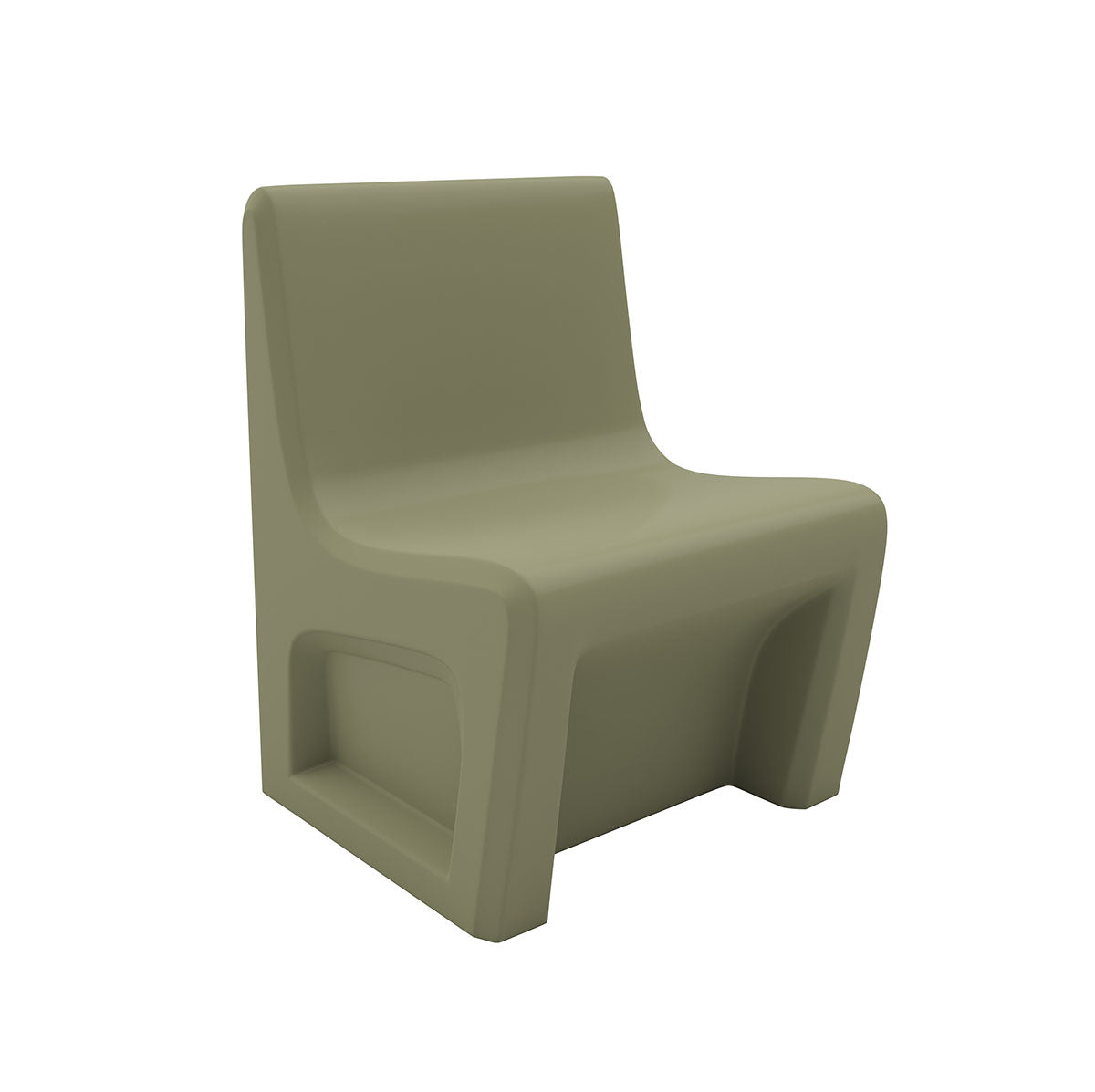 Sentinel Armless Chair-Floor Mount with Ballast Door, Gangable, Moss