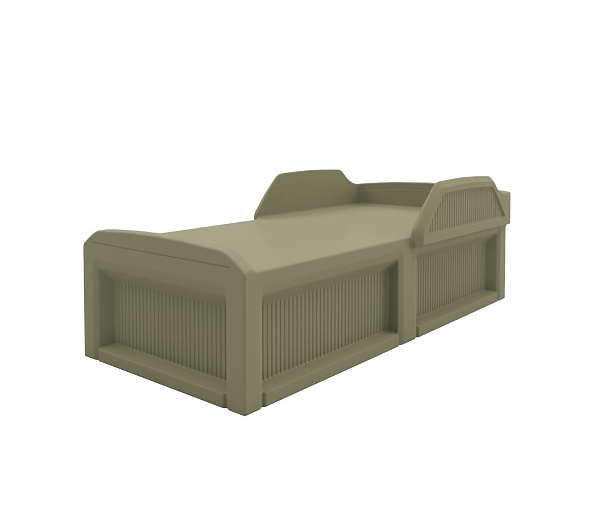 Solstice Bed with Safety Rail Moss- 3 Doors