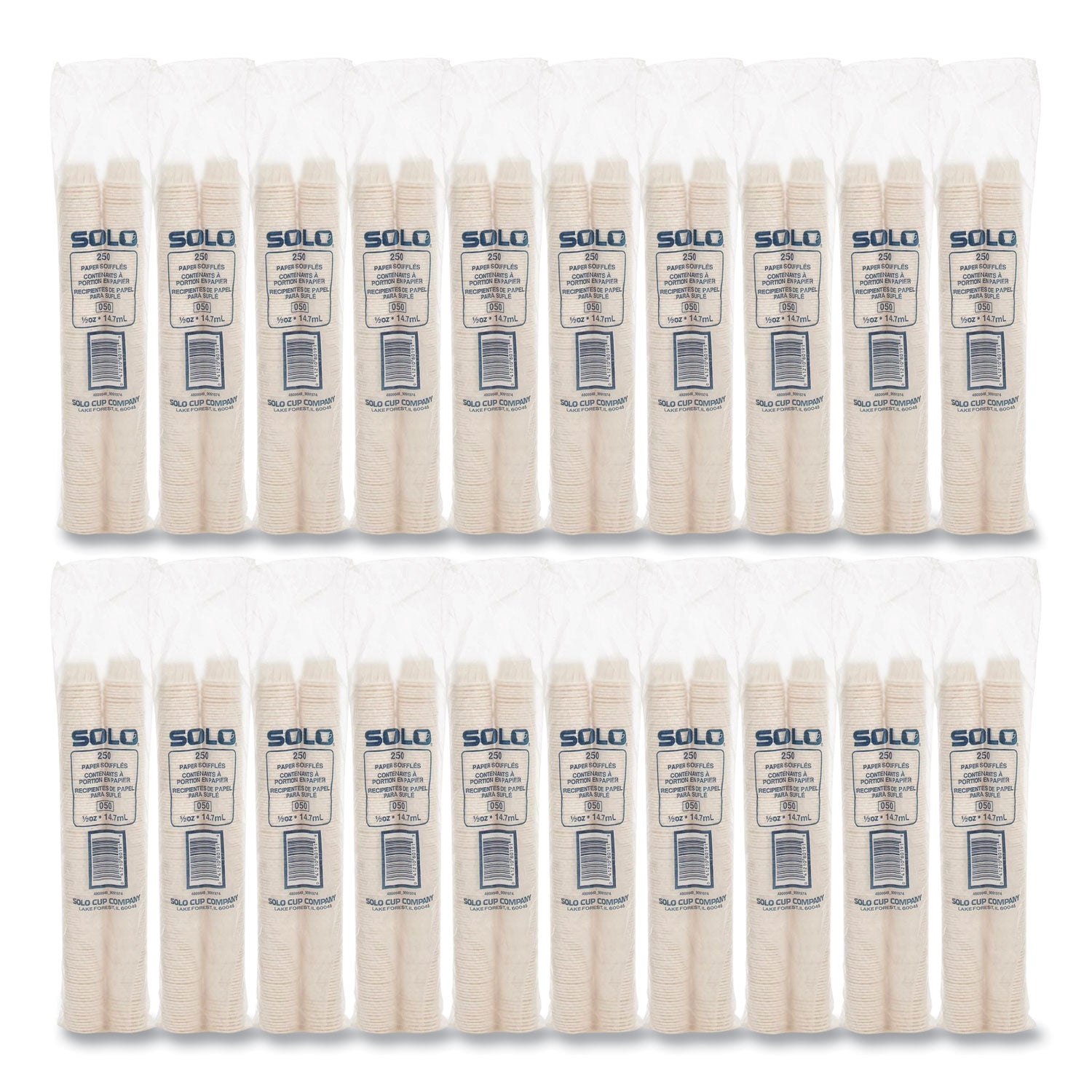 Paper Portion Cups, 0.5 oz, White, 250/Bag, 20 Bags/Carton
