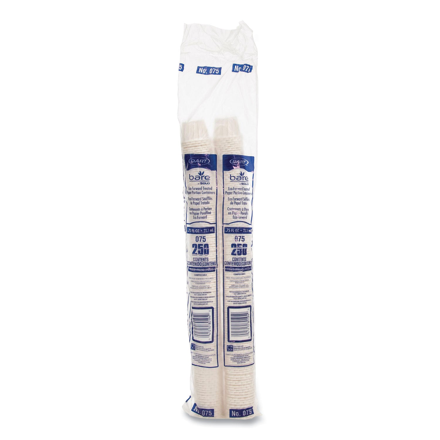 Paper Portion Cups, 0.75 oz, White, 250/Bag, 20 Bags/Carton
