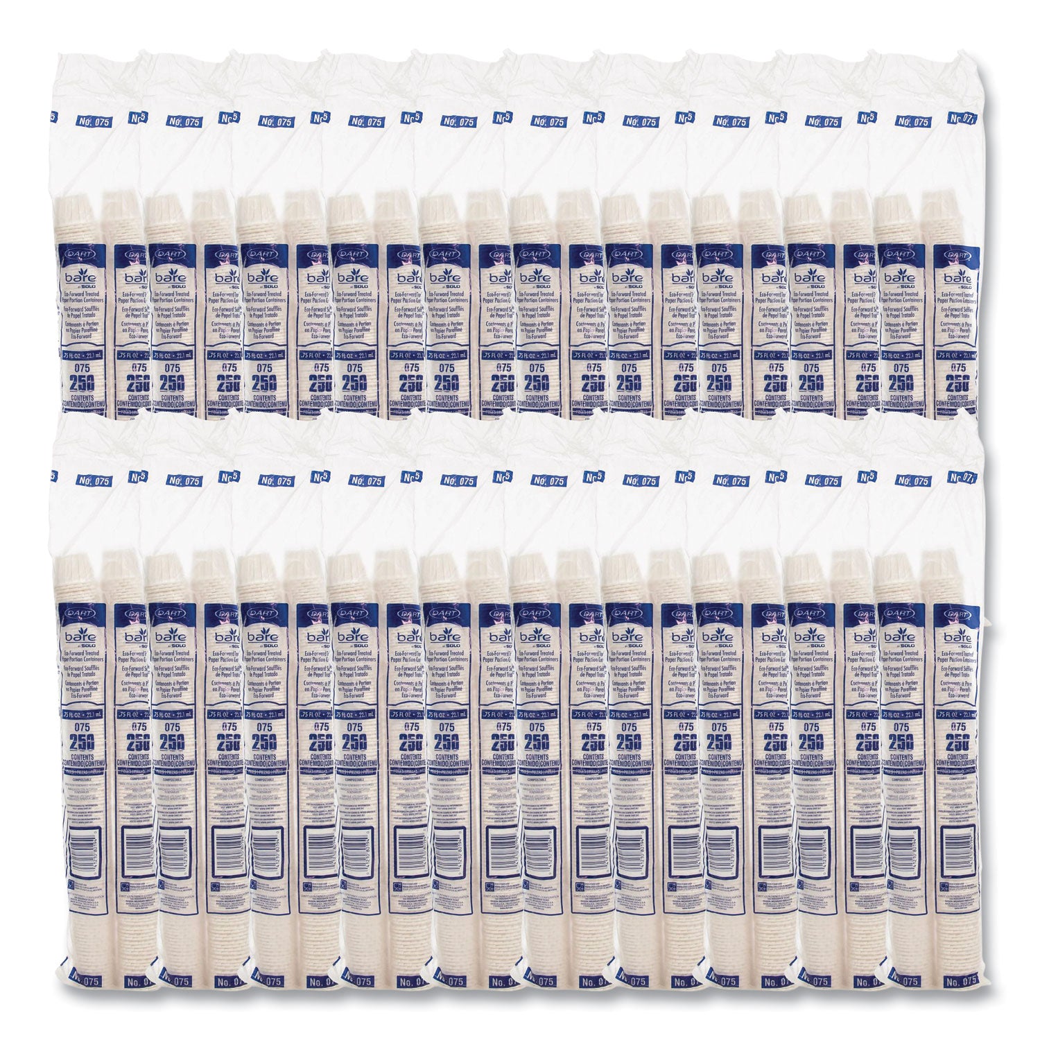 Paper Portion Cups, 0.75 oz, White, 250/Bag, 20 Bags/Carton