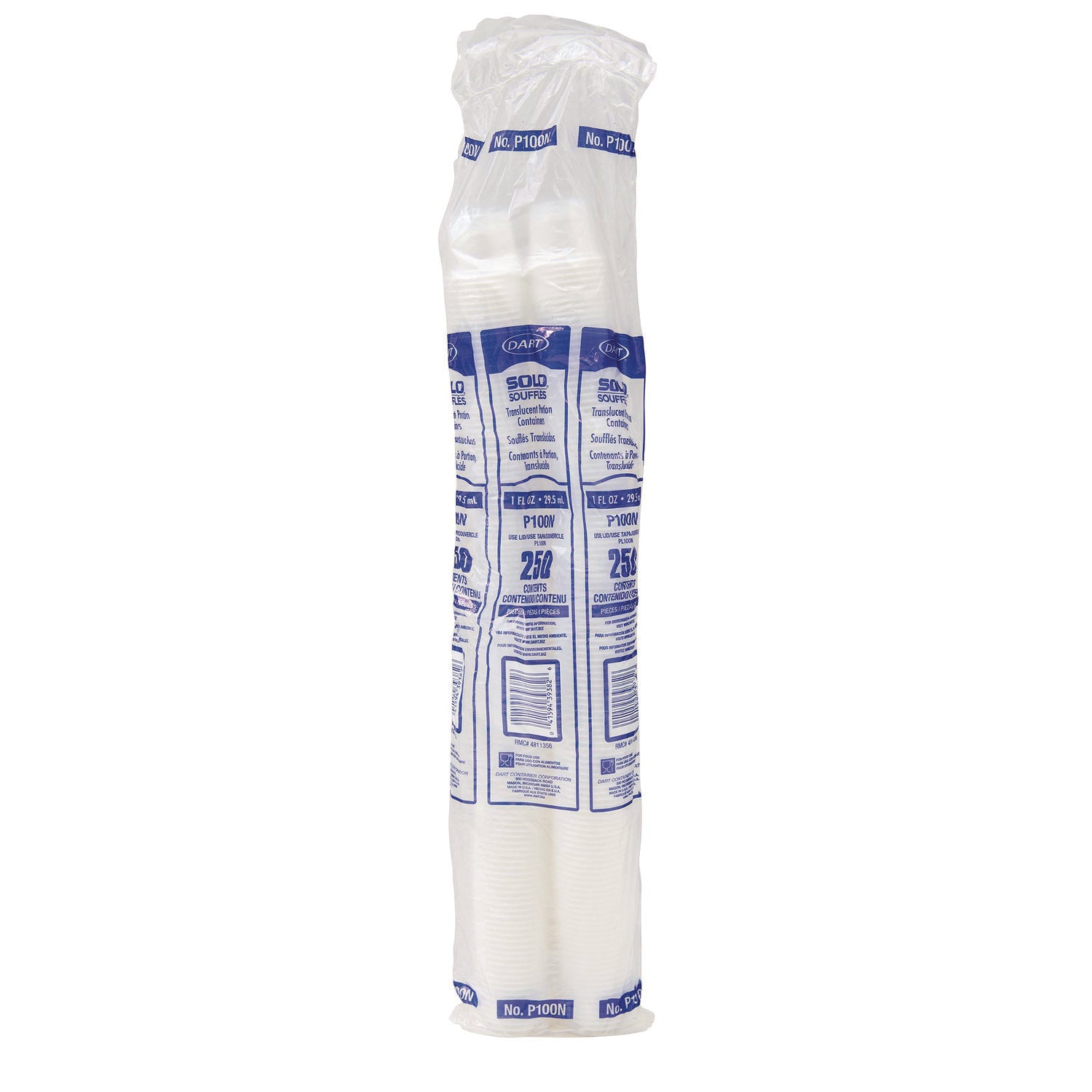 Polystyrene Portion Cups, 1 oz, Plastic, Translucent, 2,500/Carton