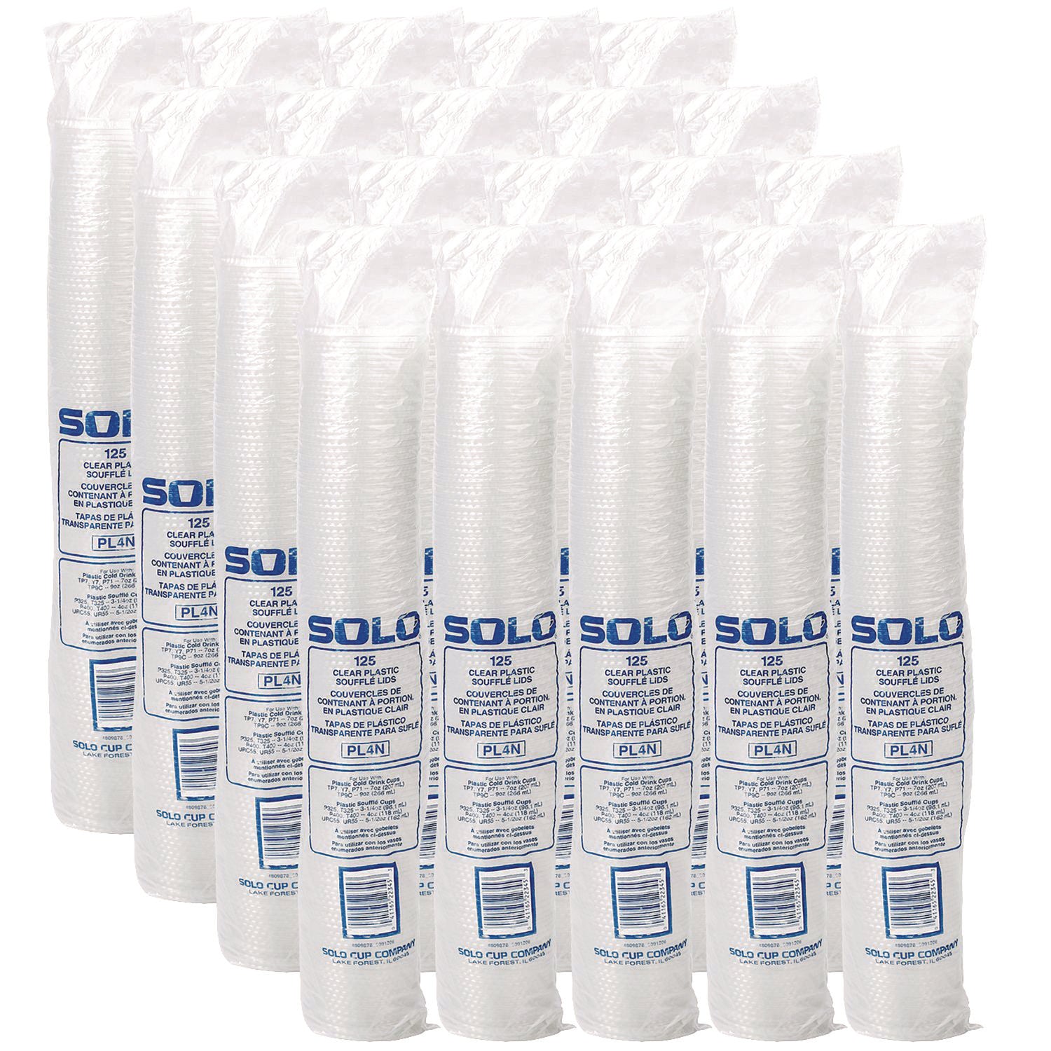 Portion/Souffle Cup Lids, Fits 3.25 oz to 9 oz Portion Cups, Plastic, Clear, 125/Pack, 20 Packs/Carton