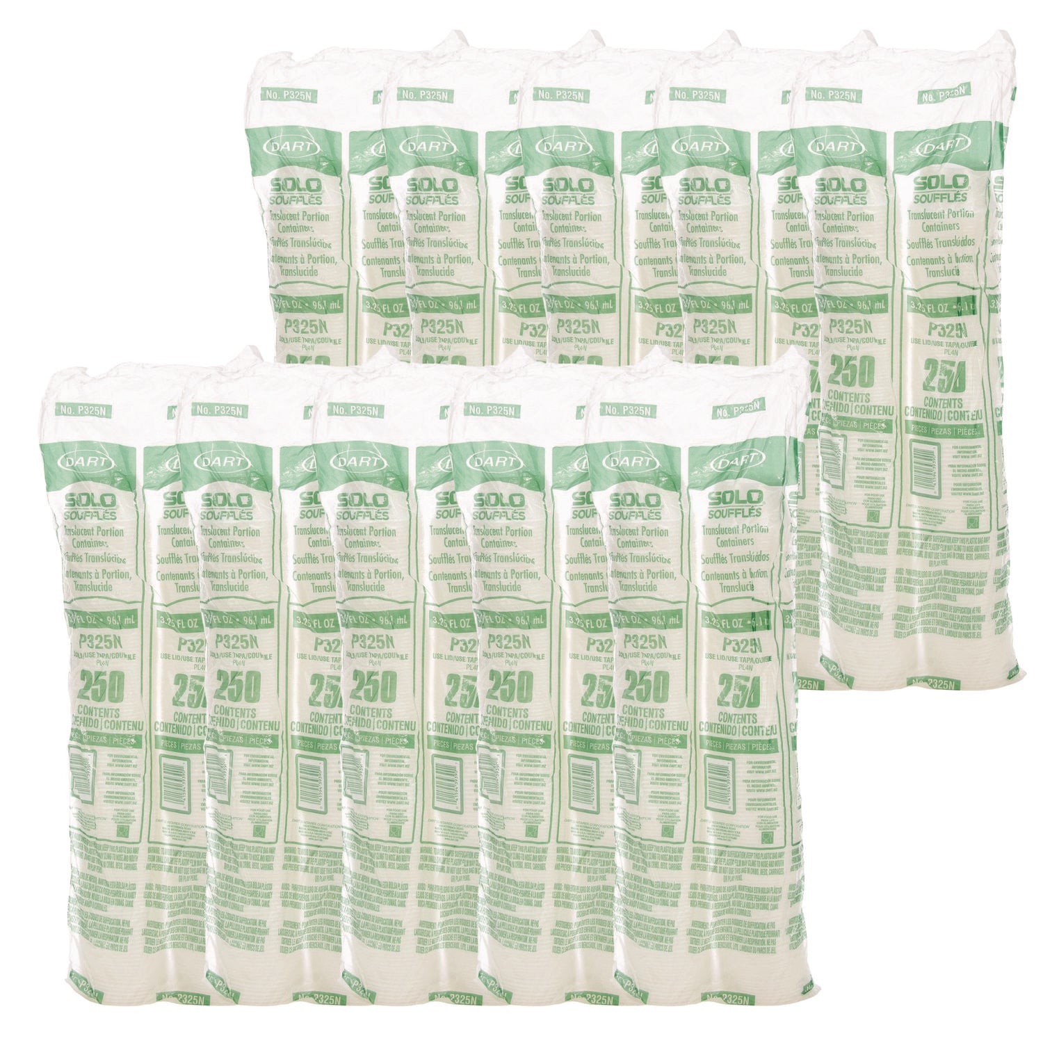 Polystyrene Portion Cups, 3.25 oz, Plastic, Translucent, 250/Bag, 10 Bags/Carton