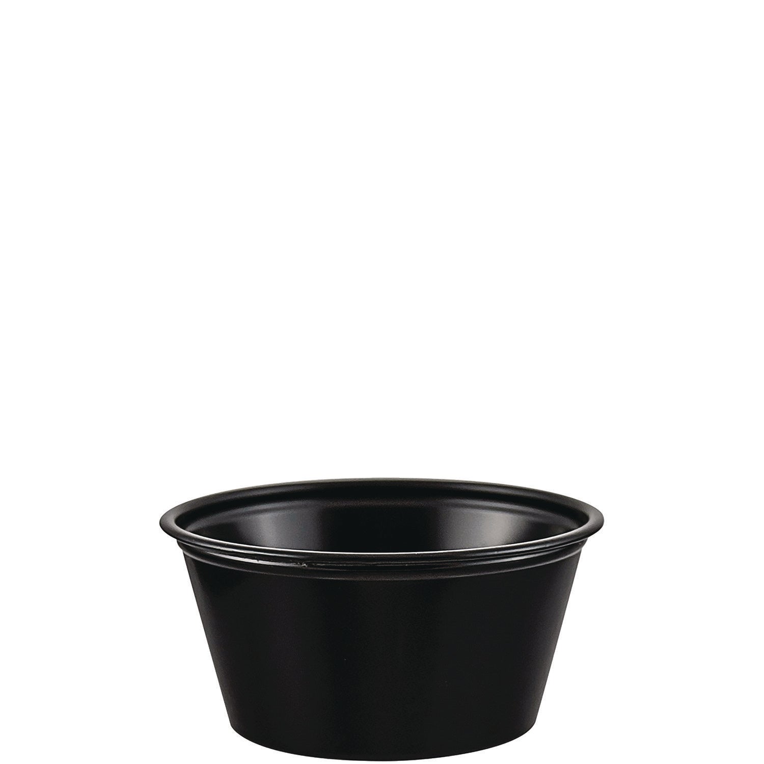 Polystyrene Portion Cups, 2 oz, Plastic, Black, 250/Bag, 10 Bags/Carton