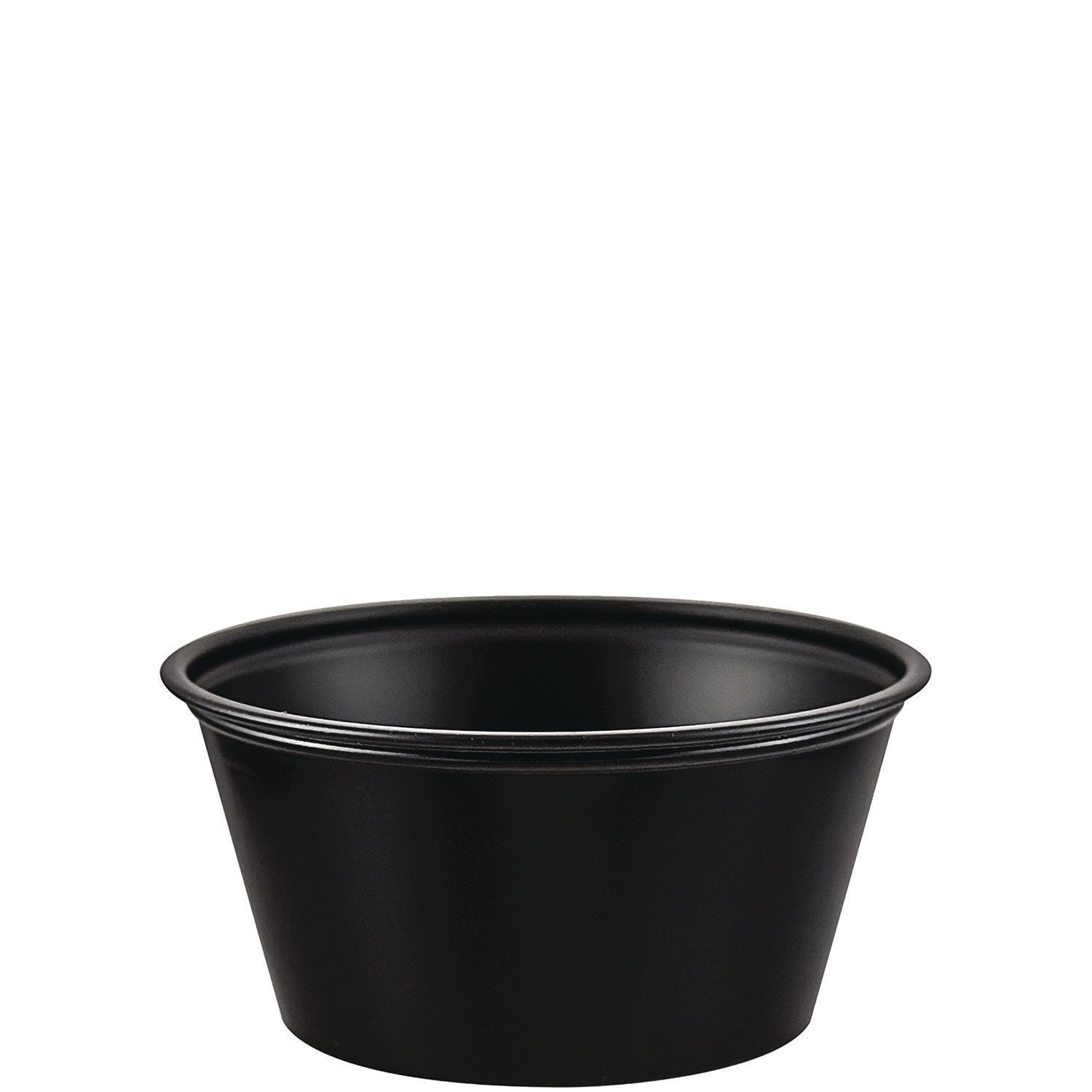 Polystyrene Portion Cups, 3.25 oz, Plastic, Black, 250/Bag, 10 Bags/Carton