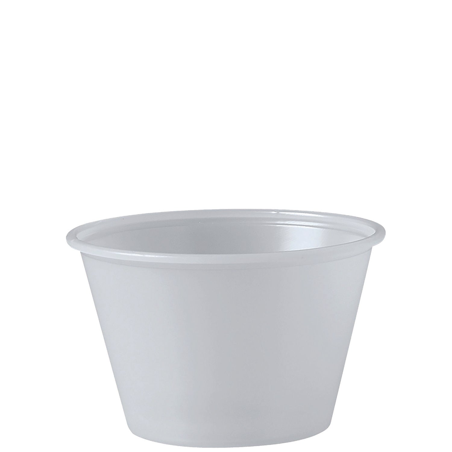 Polystyrene Portion Cups, 4 oz, Plastic, Translucent, 250/Bag, 10 Bags/Carton