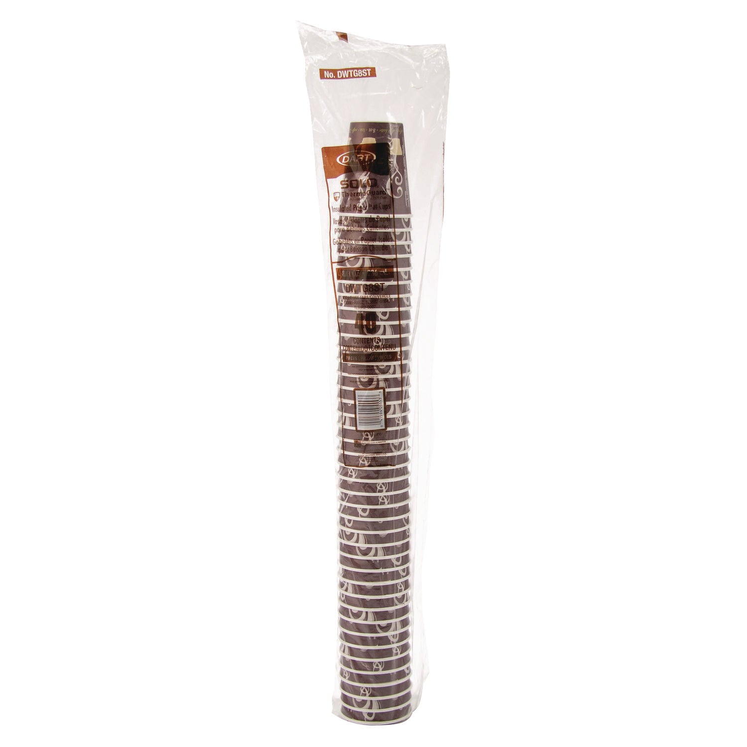 Thermoguard Insulated Paper Hot Cups, 8 oz, Steam Print Design, 1,000/Carton
