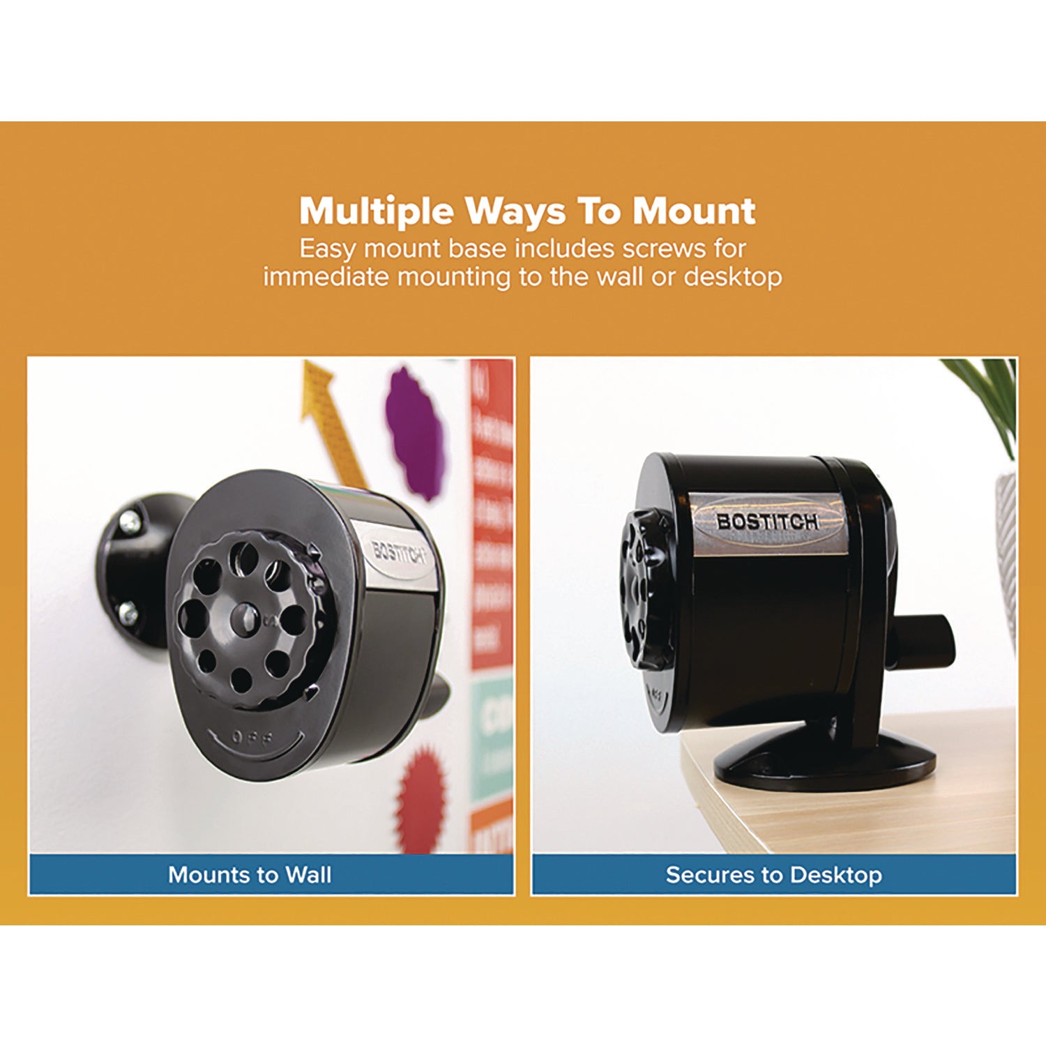 Antimicrobial Manual Pencil Sharpener, Black