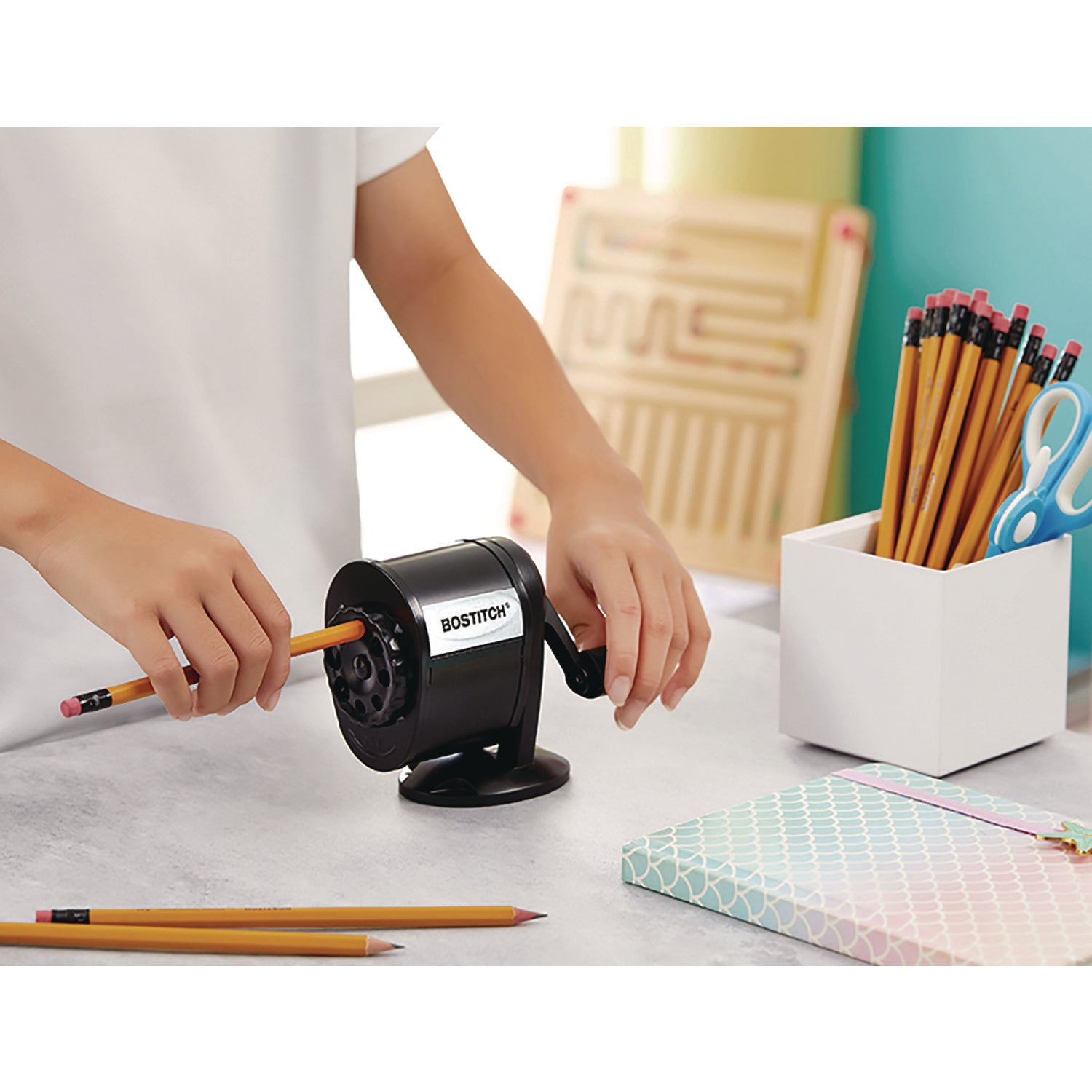 Antimicrobial Manual Pencil Sharpener, Black