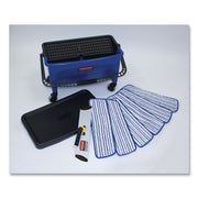 Microfiber Floor Finishing System, 3 gal, Blue/black/white