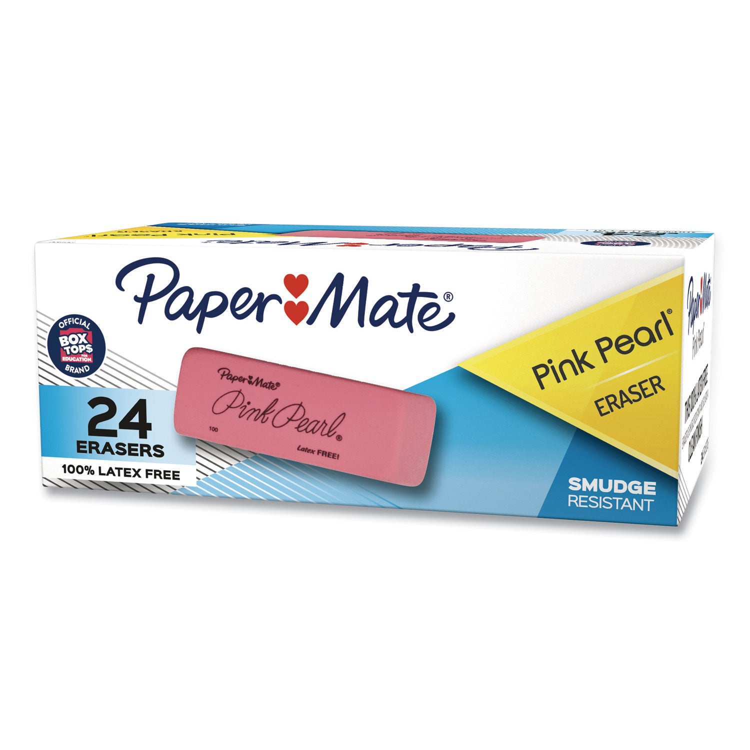 Pink Pearl Eraser, For Pencil Marks, Rectangular Block, Medium, Pink, 24/box