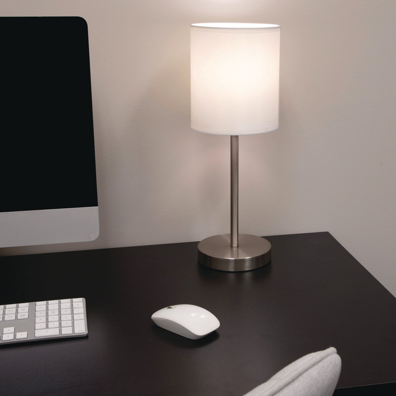 13 W CFL, LED Bulb - Silver - Steel - Floor-mountable, Desk Mountable - Silver, White