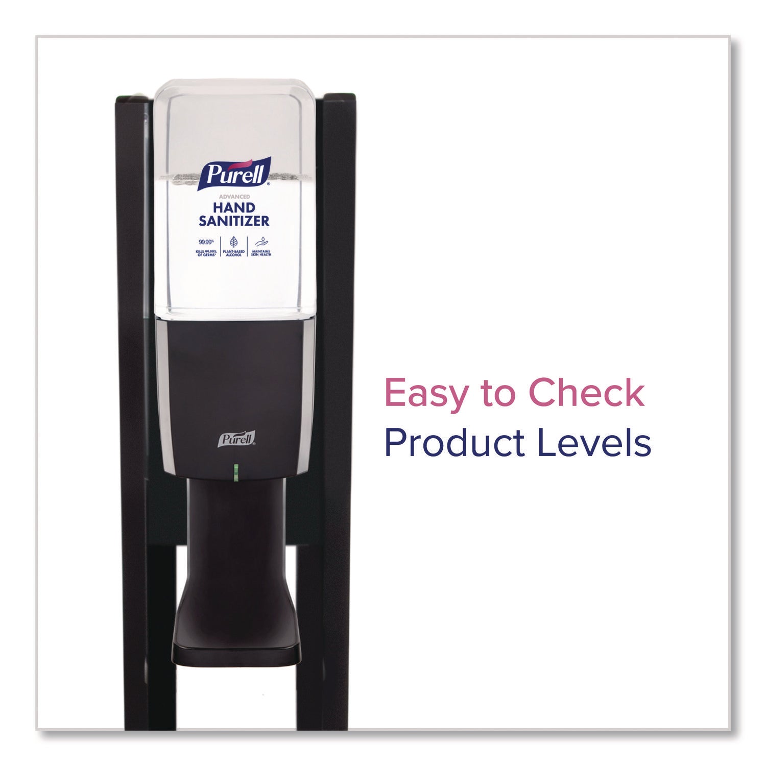 PURELL&reg; ES10 Floor Stand with Automatic Dispenser - Floor, Freestanding - Graphite - For High Traffic Area, Sanitizing Dispenser, Waiting Room, Hallway - Low-profile Base, Lightweight, Sturdy