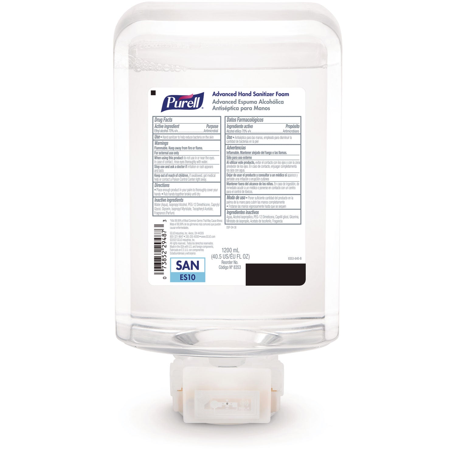 Advanced Hand Sanitizer Foam, Refill for PURELL ES10 Automatic Hand Sanitizer Dispenser, 1,200 mL, Citrus Scent, 2/Carton