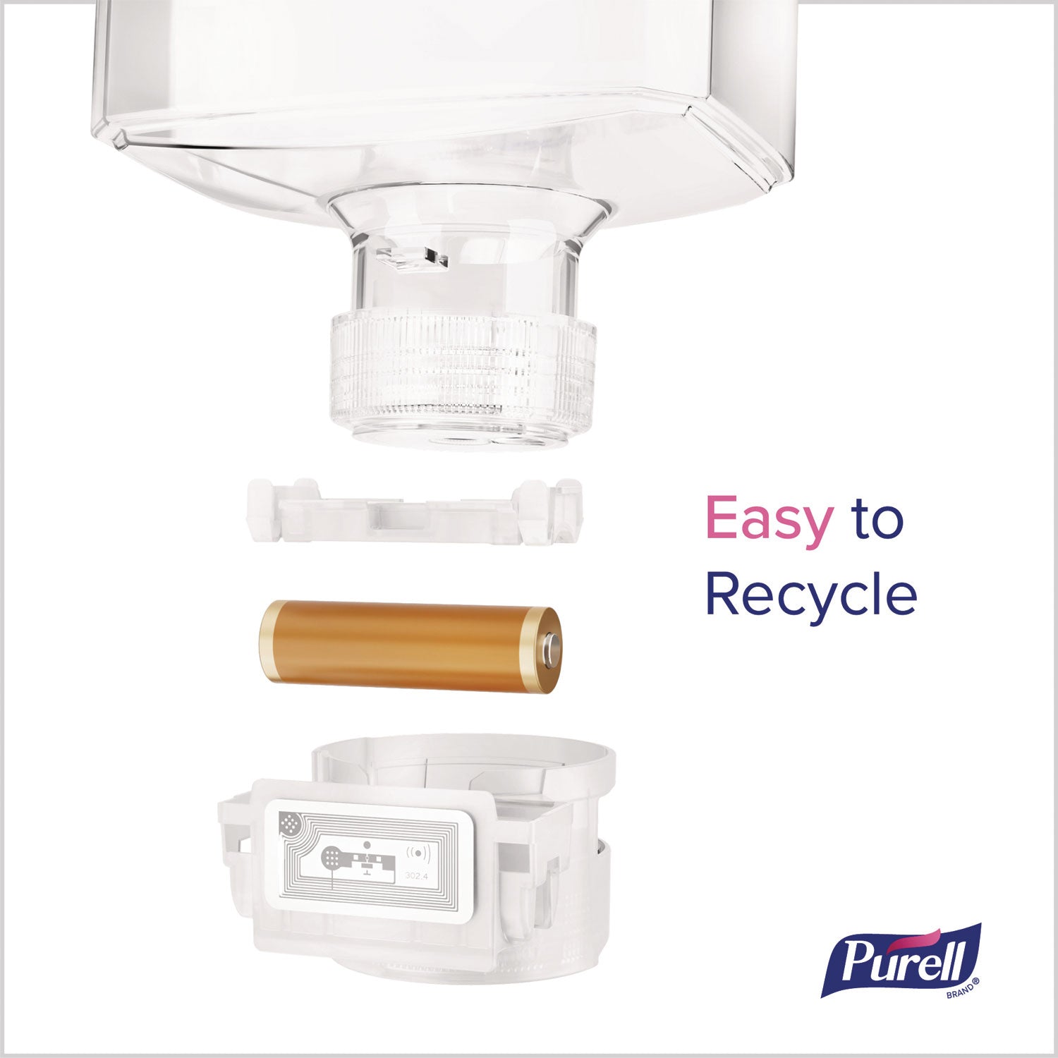 PURELL&reg; ES10 Automatic Hand Sanitizer Dispenser - Automatic - 1.27 quart Capacity - Support AA Battery - Refillable, Touch-free, Wall Mountable - Graphite - 1 Each