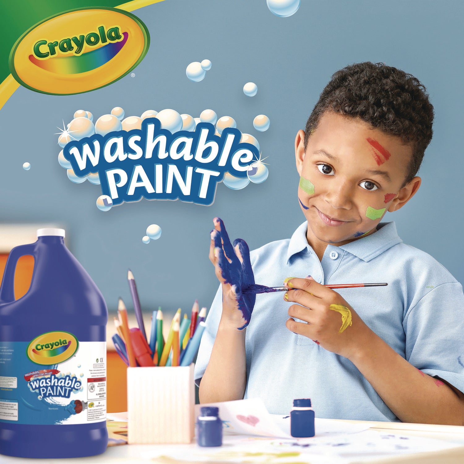 Crayola Artista II Washable Tempera Paints - 1 Color(s) - Blue - 16 oz - Washable - 1 Each