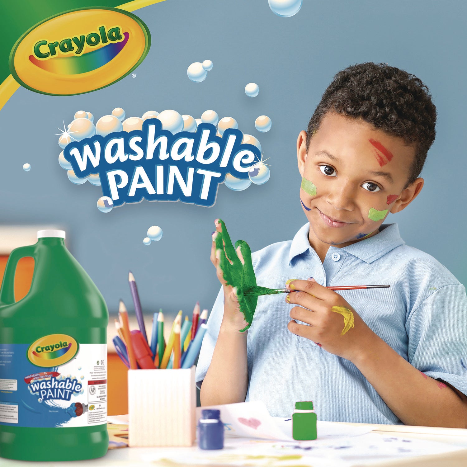 Crayola Artista II Washable Tempera Paints - 1 Color(s) - Green - 16 oz - Washable - 1 Each