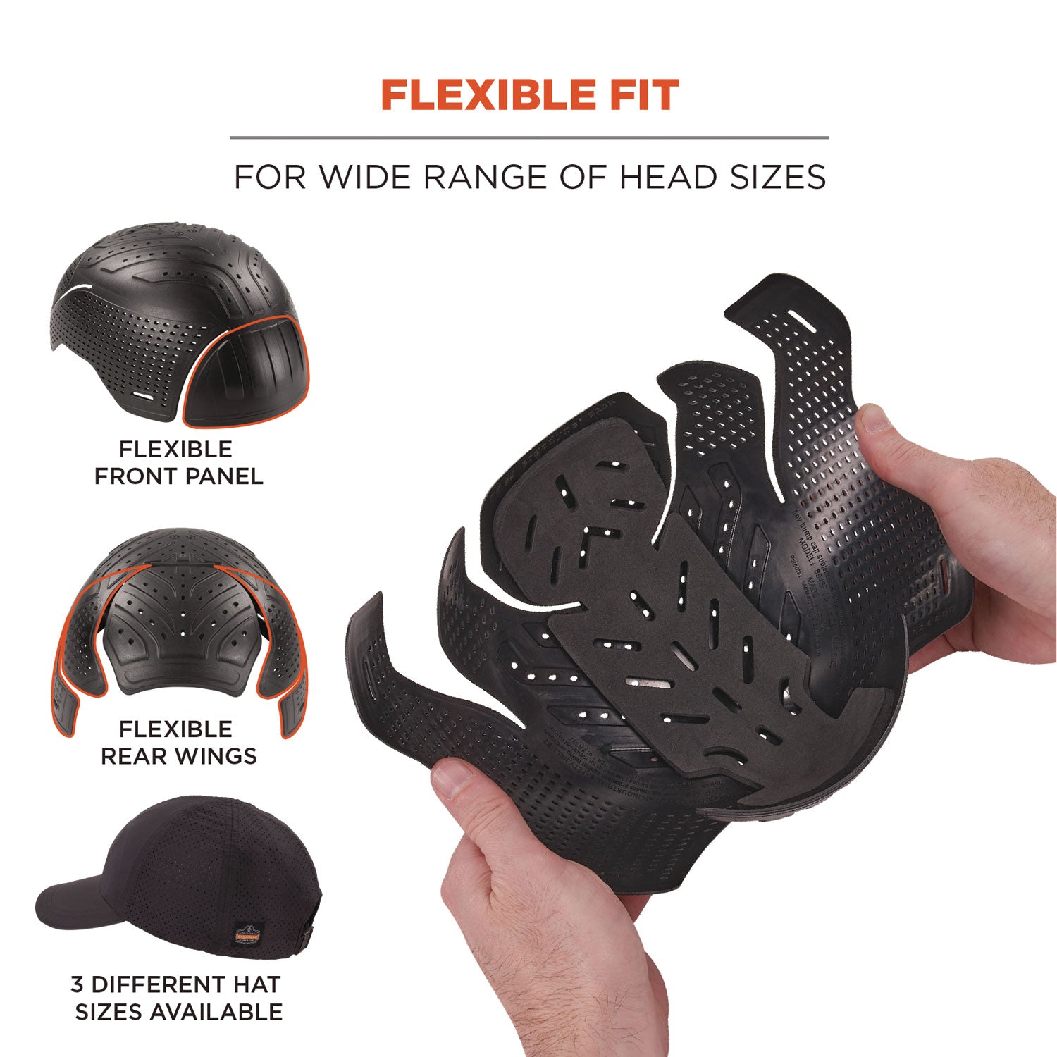 Skullerz 8947 Lightweight Baseball Hat and Bump Cap Insert, X-Small/Small, Black